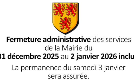 Fermeture des services administratifs de la mairie