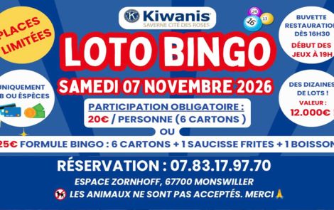 Loto du Kiwanis Club mixte Saverne Cité des Roses